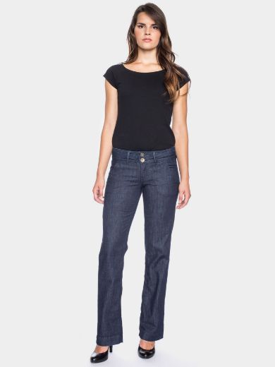 Bild von Lilia Jeans mit weitem Bein aus Bio-Baumwolle L36 & L38 Inch, blue rinsed