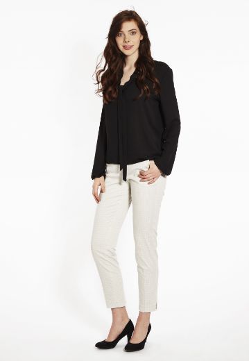 Picture of Blouse with loop-neckline, black