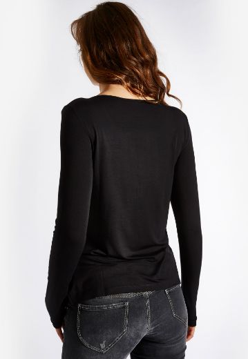 Bild von Anna Langarm Shirt mit Knopfleiste, black