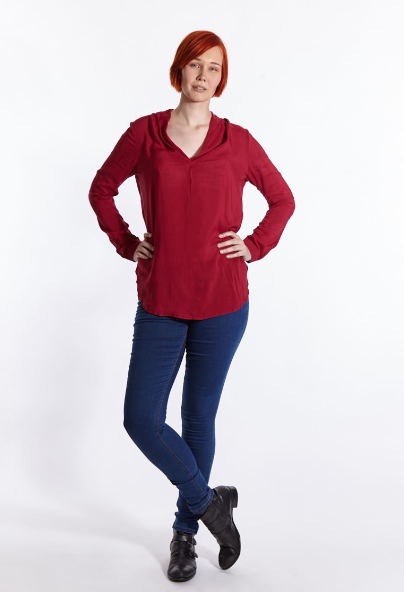 Bild von Bluse Schalkragen, jester rot