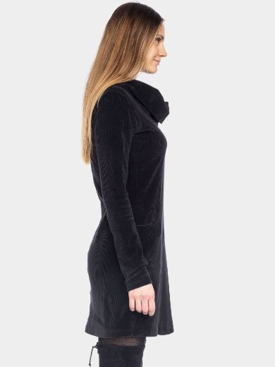 Bild von Urbanes Cordsamt Kleid Organic Cotton, schwarz