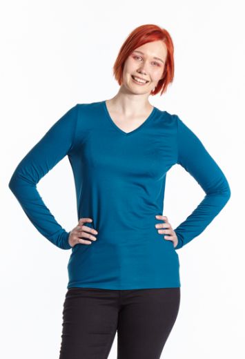 Picture of Long sleeve shirt V-neck, teal