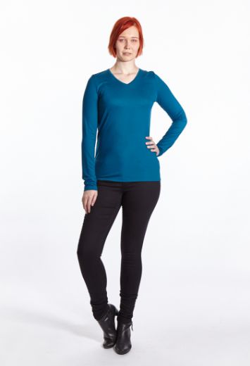 Picture of Long sleeve shirt V-neck, teal