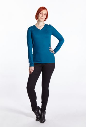 Picture of Long sleeve shirt V-neck, teal