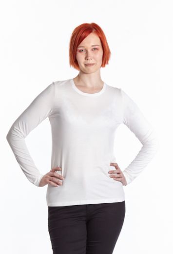 Picture of Tall Long sleeve shirt round neck, off-white