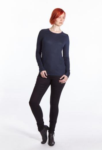 Picture of Long sleeve shirt round neck, dark blue