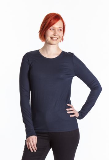 Picture of Long sleeve shirt round neck, dark blue