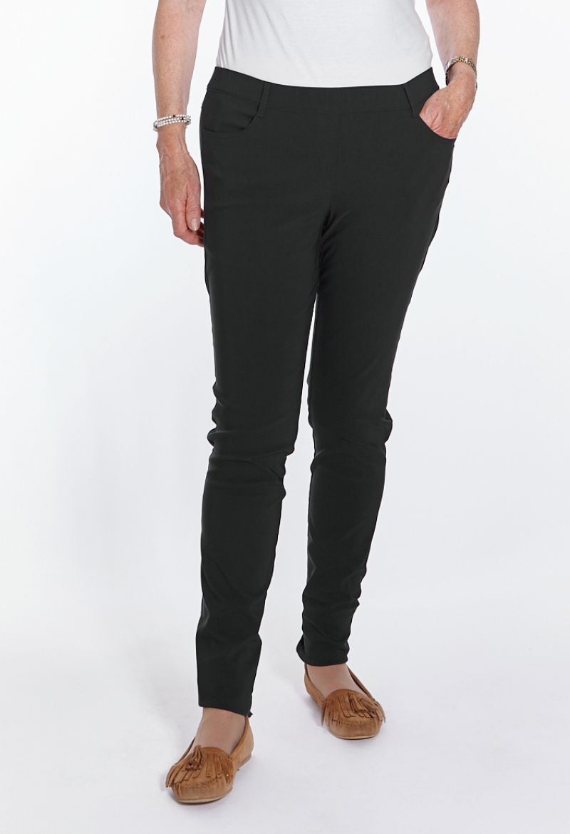 Image de Tall Petra pantalon à enfiler de bengalin L38 pouces, noir