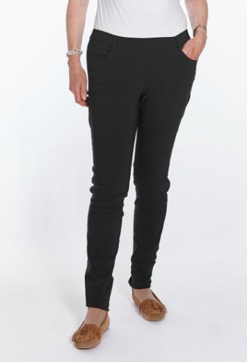 Image de Tall Petra pantalon à enfiler de bengalin L38 pouces, noir