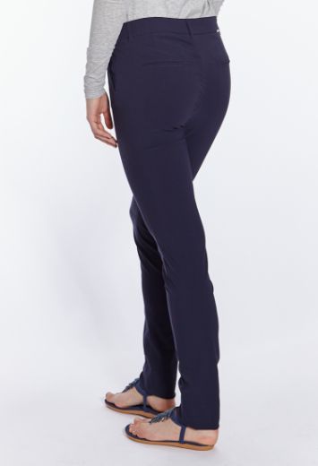 Bild von Eva Slim schmale Hose mit Reissverschluss, edel Bengaline, L38 Inch, navy