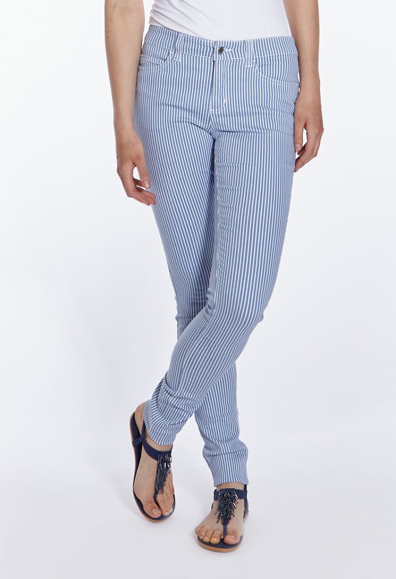 Picture of Tall Wonderjeans Skinny Jeans L37 Inches, blue white striped