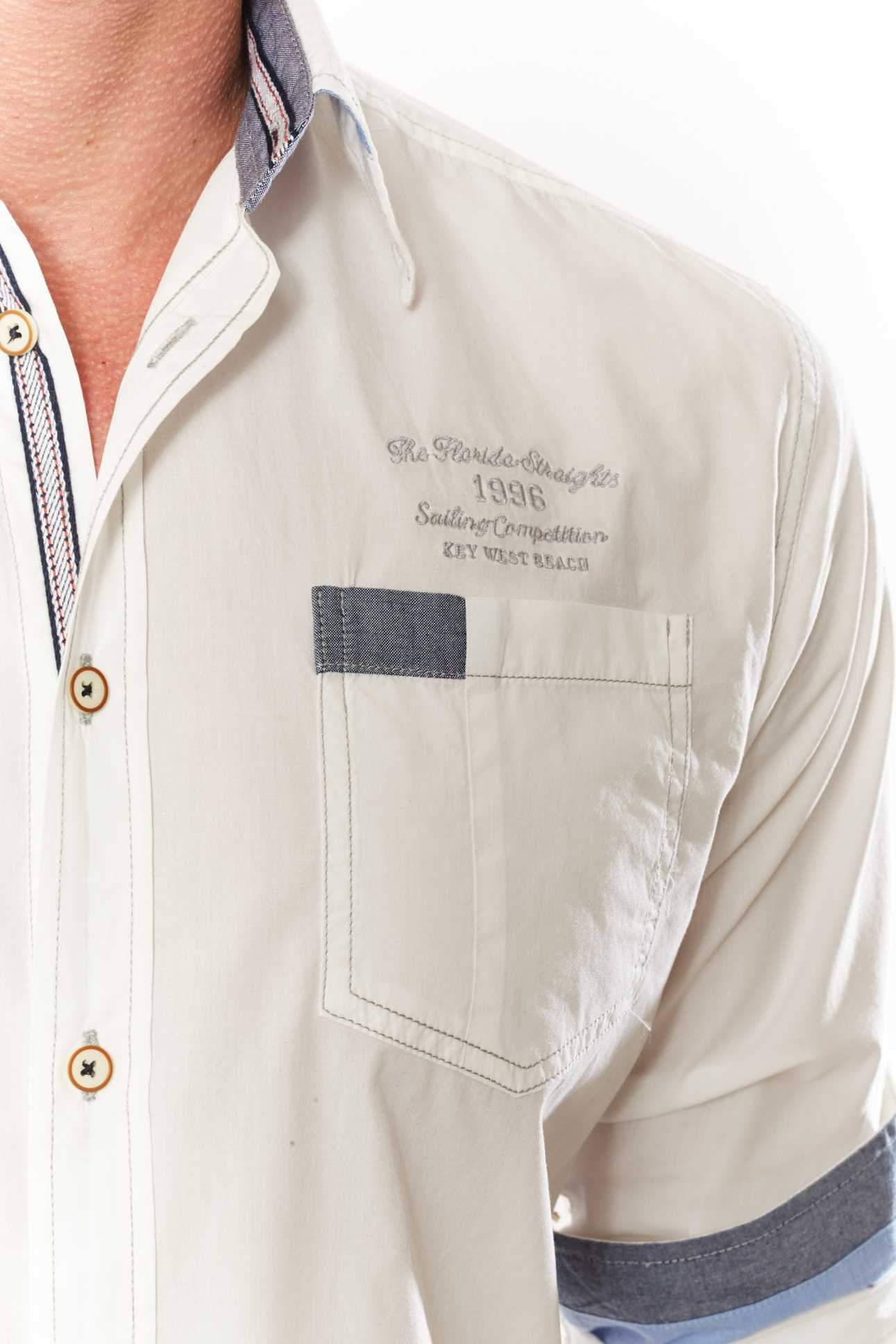 Casual Long-Sleeve Shirt by El General Ivory 44492