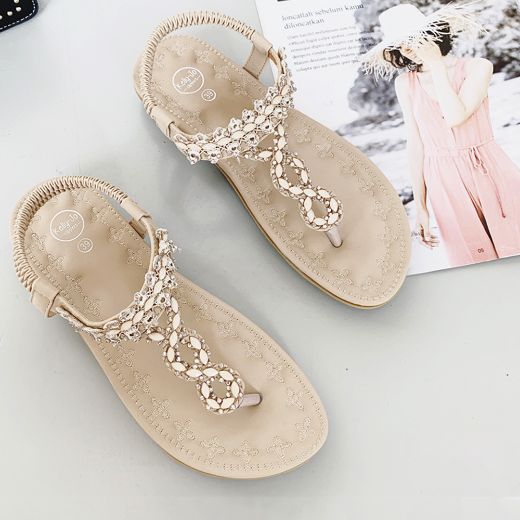 Image de Sandales tongs Abbey avec des perles