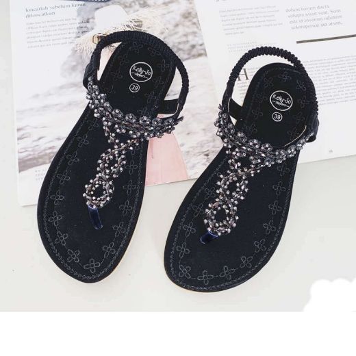 Image de Sandales tongs Abbey avec des perles