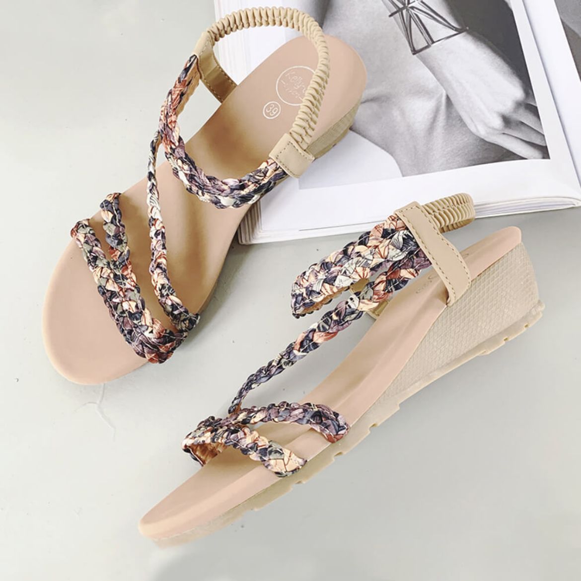 Picture of Sophia sandal with small wedge heel