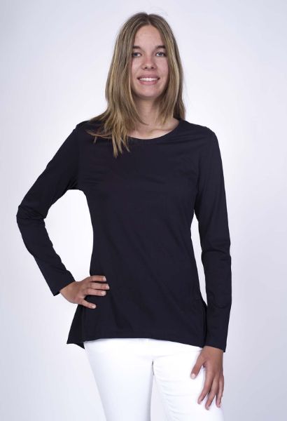 Show details for Long sleeve top with peplum, navy Picture of Long sleeve top with peplum, navy