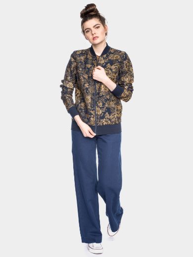 Picture of Tall wide leg trousers Lilia L36, dark blue