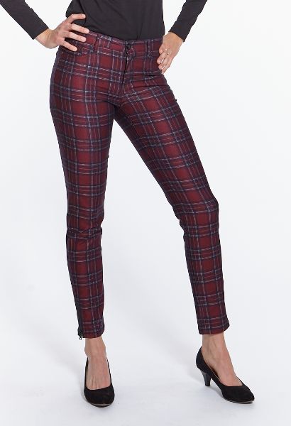 Show details for Cropped Bruni skinny fit pants, Brit Pop check pattern red Picture of Cropped Bruni skinny fit pants, Brit Pop check pattern red