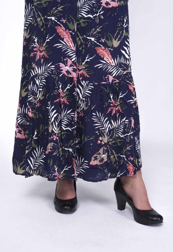Picture of Wrapped viscose maxi dress with floral print, navy blue