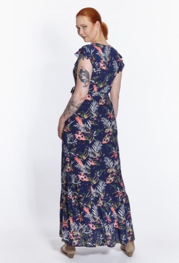 Picture of Wrapped viscose maxi dress with floral print, navy blue
