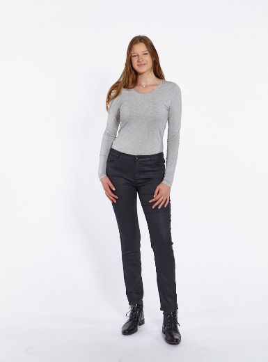Picture of Tall Cropped Jenny Zip Skinny Fit Trousers Coated