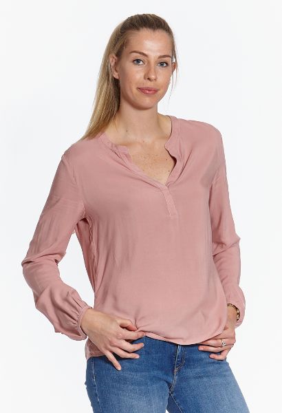 Show details for Long sleeve tunic blouse with frills, peach Picture of Long sleeve tunic blouse with frills, peach