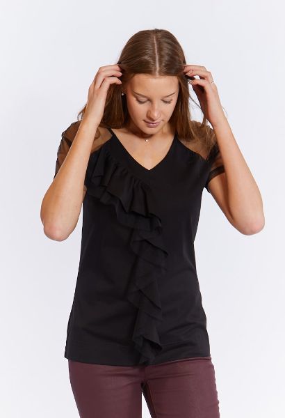 Zeige Details für Tüll Top, schwarz navy blau Bild von Tüll Top, schwarz navy blau