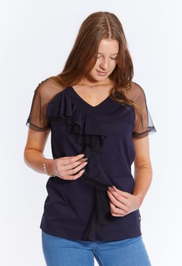 Picture of Tulle top, black and navy blue
