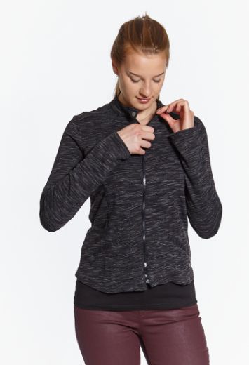 Picture of Jersey jacket in biker style, black white speckled