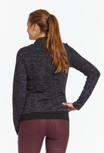 Picture of Jersey jacket in biker style, black white speckled