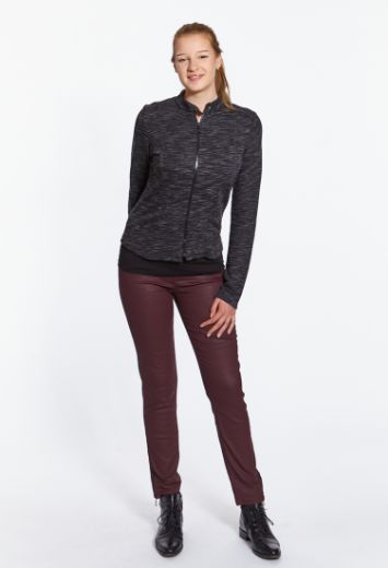 Picture of Jersey jacket in biker style, black white speckled