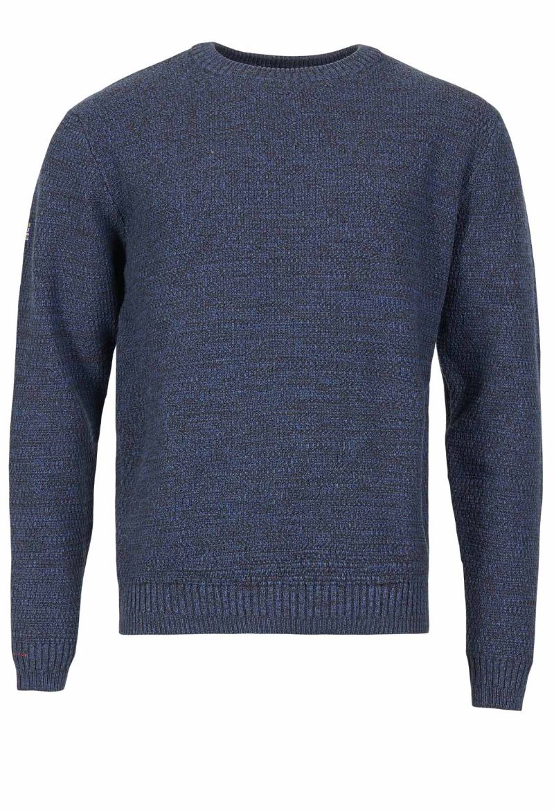 Image de Pull tricoté col rond, bleu mélange