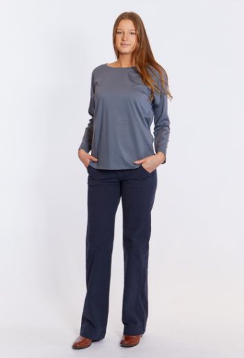 Picture of Tall Lilia Wide Pants L36 Inches, blue grey striped