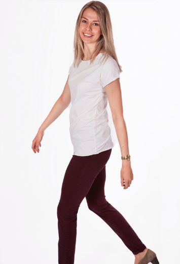 Image de Tall Pantalon Jenny Slim Fit coton-satin L38 Pouces, bordeaux rouge