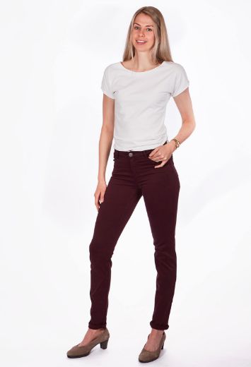 Image de Tall Pantalon Jenny Slim Fit coton-satin L38 Pouces, bordeaux rouge
