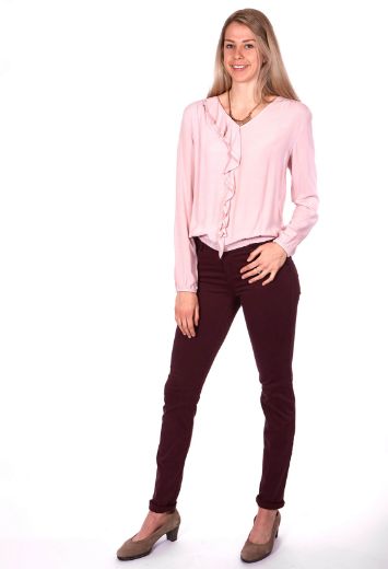 Image de Tall Pantalon Jenny Slim Fit coton-satin L38 Pouces, bordeaux rouge