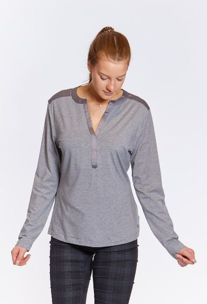 Zeige Details für Patch Langarmshirt im Materialmix Bild von Patch Langarmshirt im Materialmix