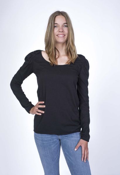Zeige Details für Langarm Shirt Organic Cotton mit Rüschendetail, black Bild von Langarm Shirt Organic Cotton mit Rüschendetail, black