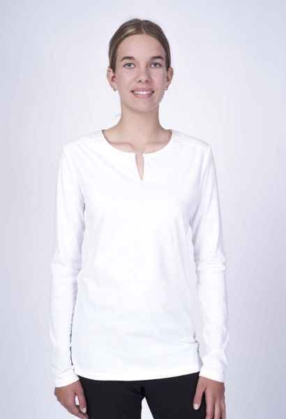 Agrandir l'image de T-shirt manches longues organic cotton col rond passe-partout, blanc Image de T-shirt manches longues organic cotton col rond passe-partout, blanc