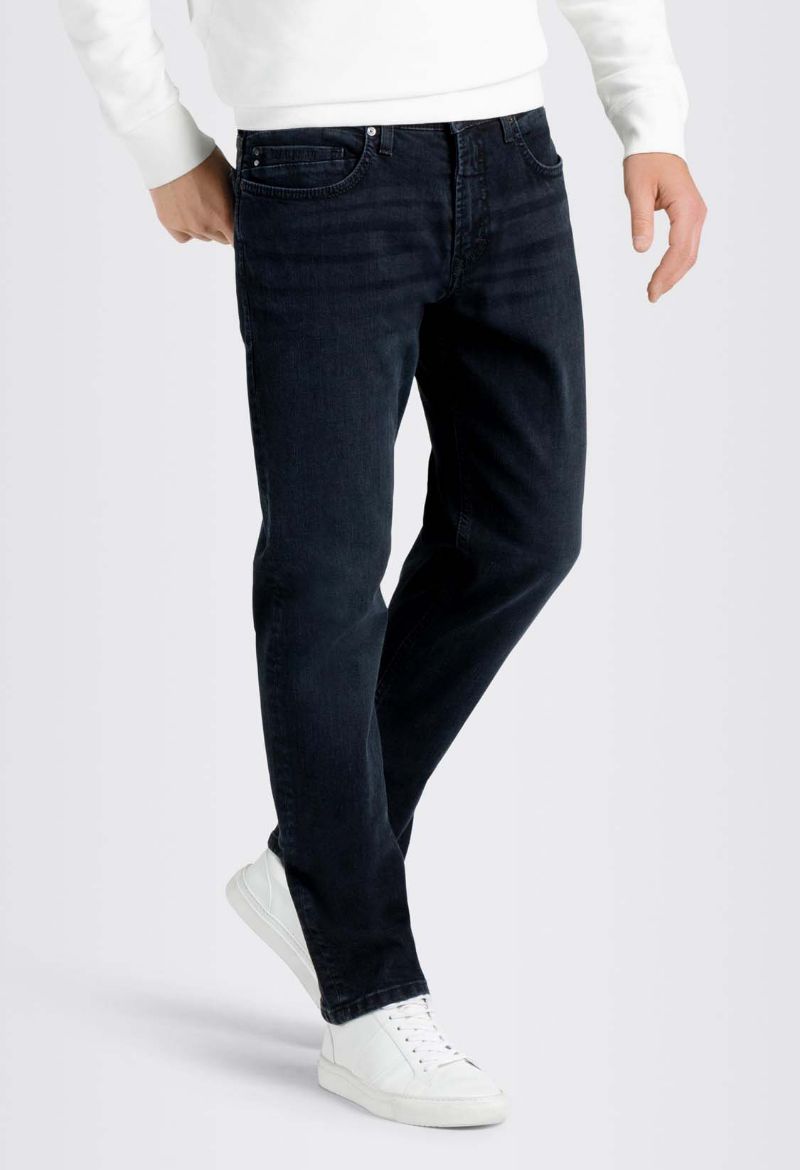 Image de MAC Jeans Ben ample fit L36 inch, noir bleu authentique délavé