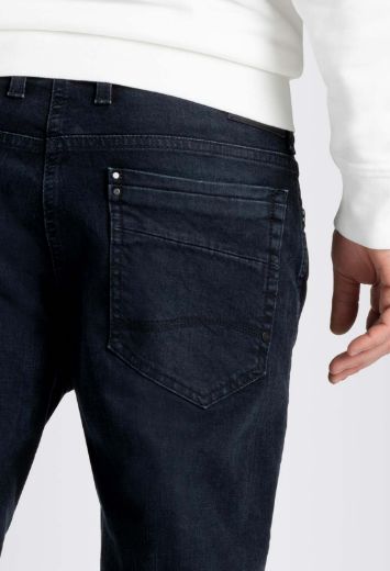 Image de MAC Jeans Ben ample fit L36 inch, noir bleu authentique délavé