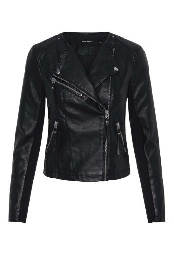 Picture of Vero Moda Tall Ria Favo faux leather jacket, black