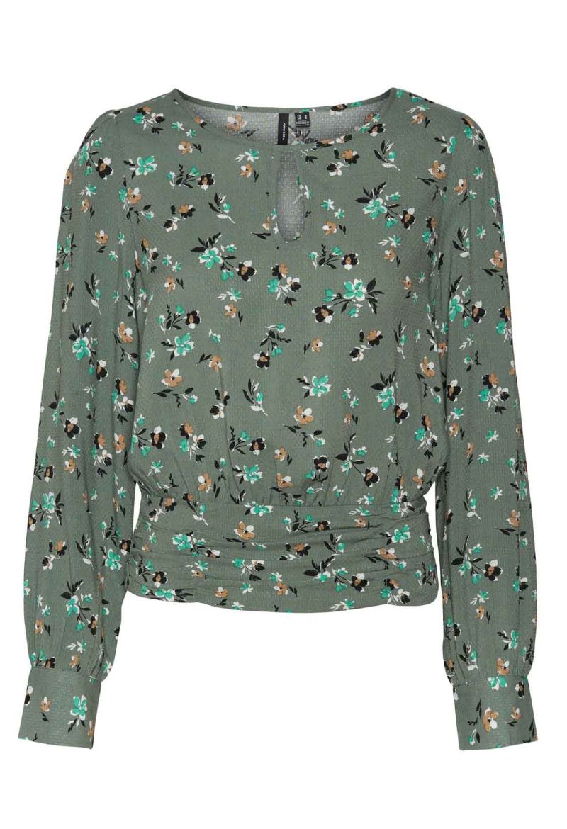 Picture of Vero Moda Tall Ico Keyhole Blouse with Pattern