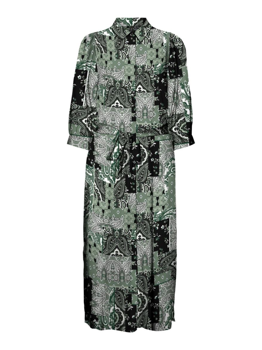 Bild von Vero Moda Tall Gigi Kleid Midi, grün gemustert