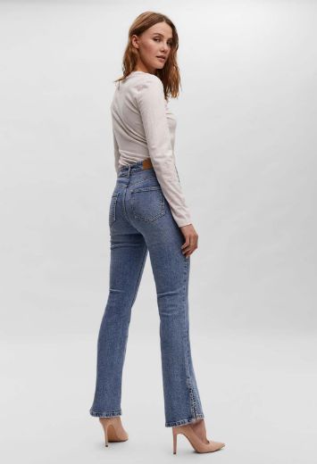 Picture of Vero Moda Tall Selma High Rise Flare Jeans, light blue denim