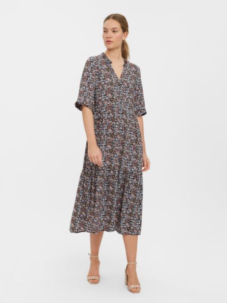 Agrandir l'image de Vero Moda Tall Easy Robe Mi-Longue, imprimé fleuri Image de Vero Moda Tall Easy Robe Mi-Longue, imprimé fleuri