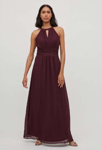 Image de VILA Vero Moda Tall Milina Halterneck Maxi Robe, winestasting