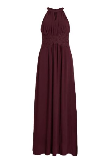 Image de VILA Vero Moda Tall Milina Halterneck Maxi Robe, winestasting