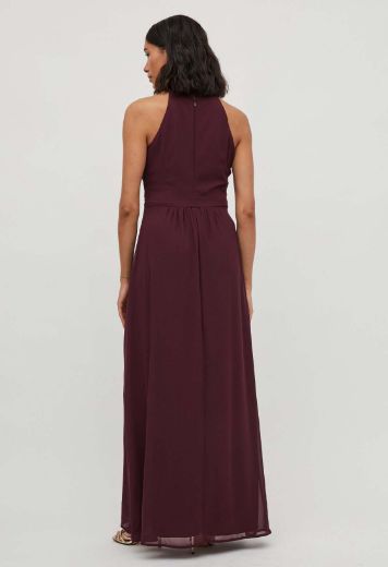Image de VILA Vero Moda Tall Milina Halterneck Maxi Robe, winestasting