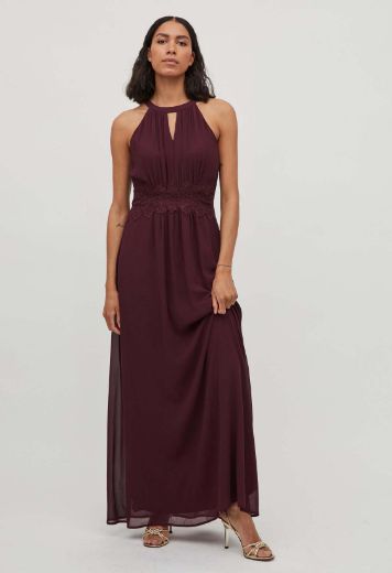 Image de VILA Vero Moda Tall Milina Halterneck Maxi Robe, winestasting